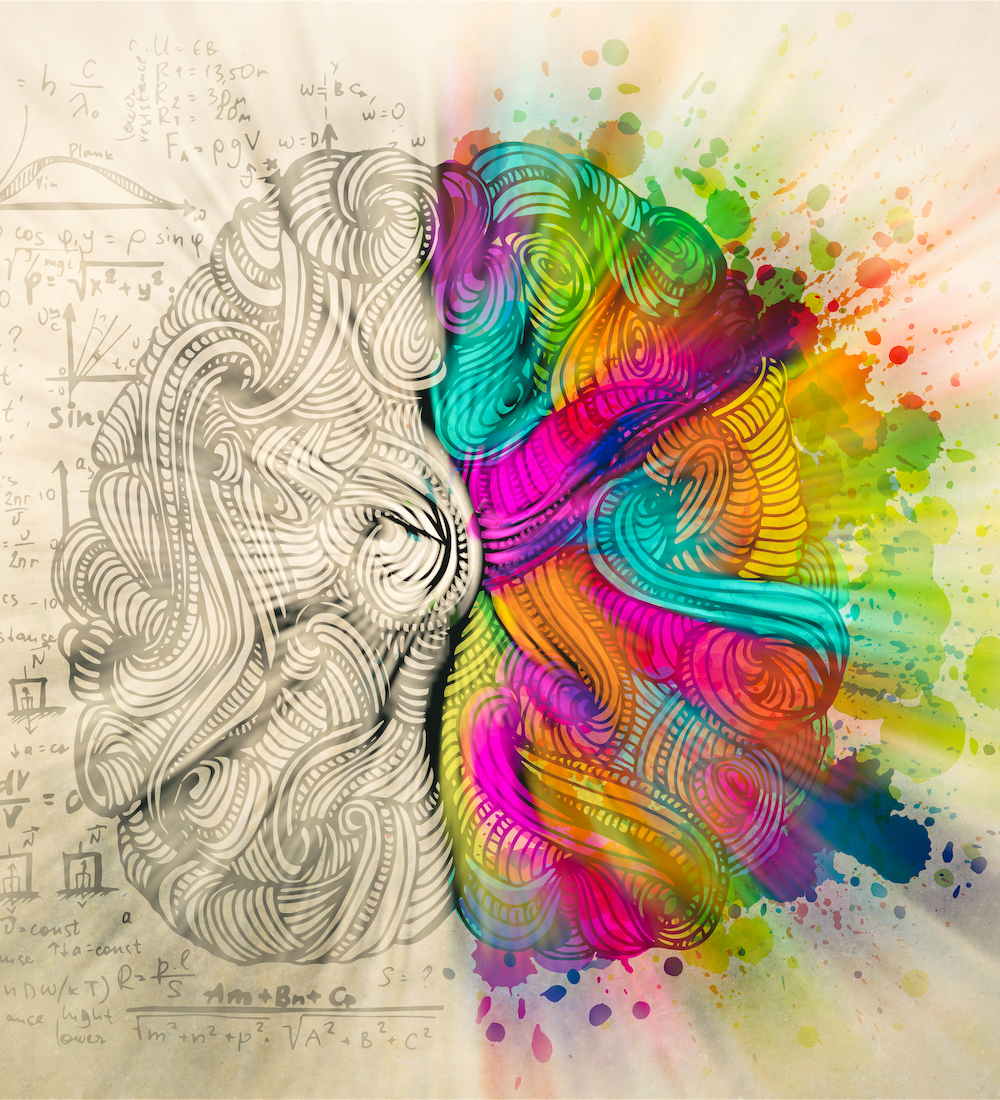 Eine abstrakte Zeichnung von Gehirnwindungen.